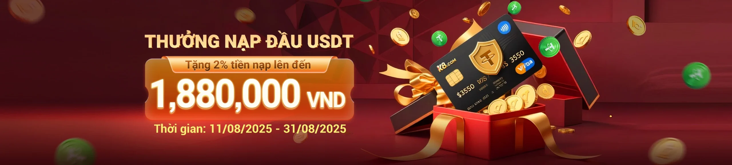 Nạp tiền bằng USDT được thưởng 1tr8